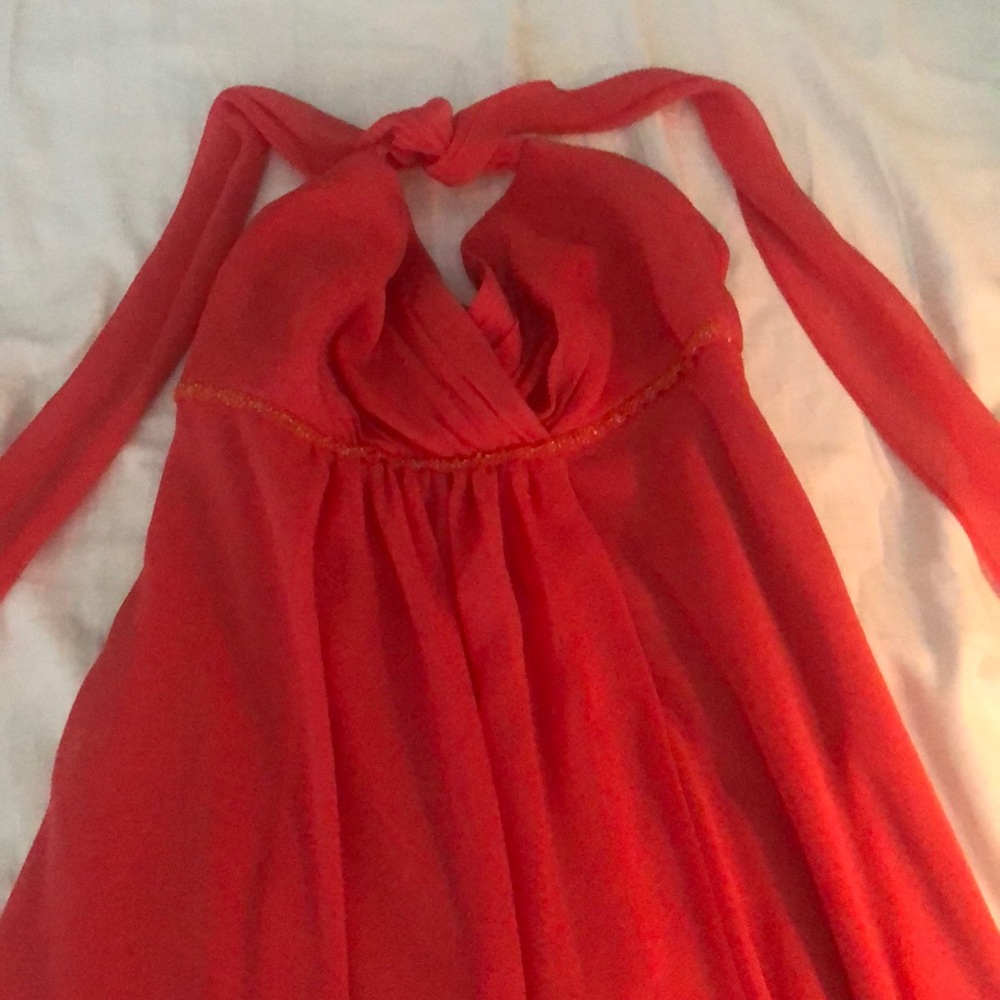 David’s Bridal Bride’s Maid long dress coral